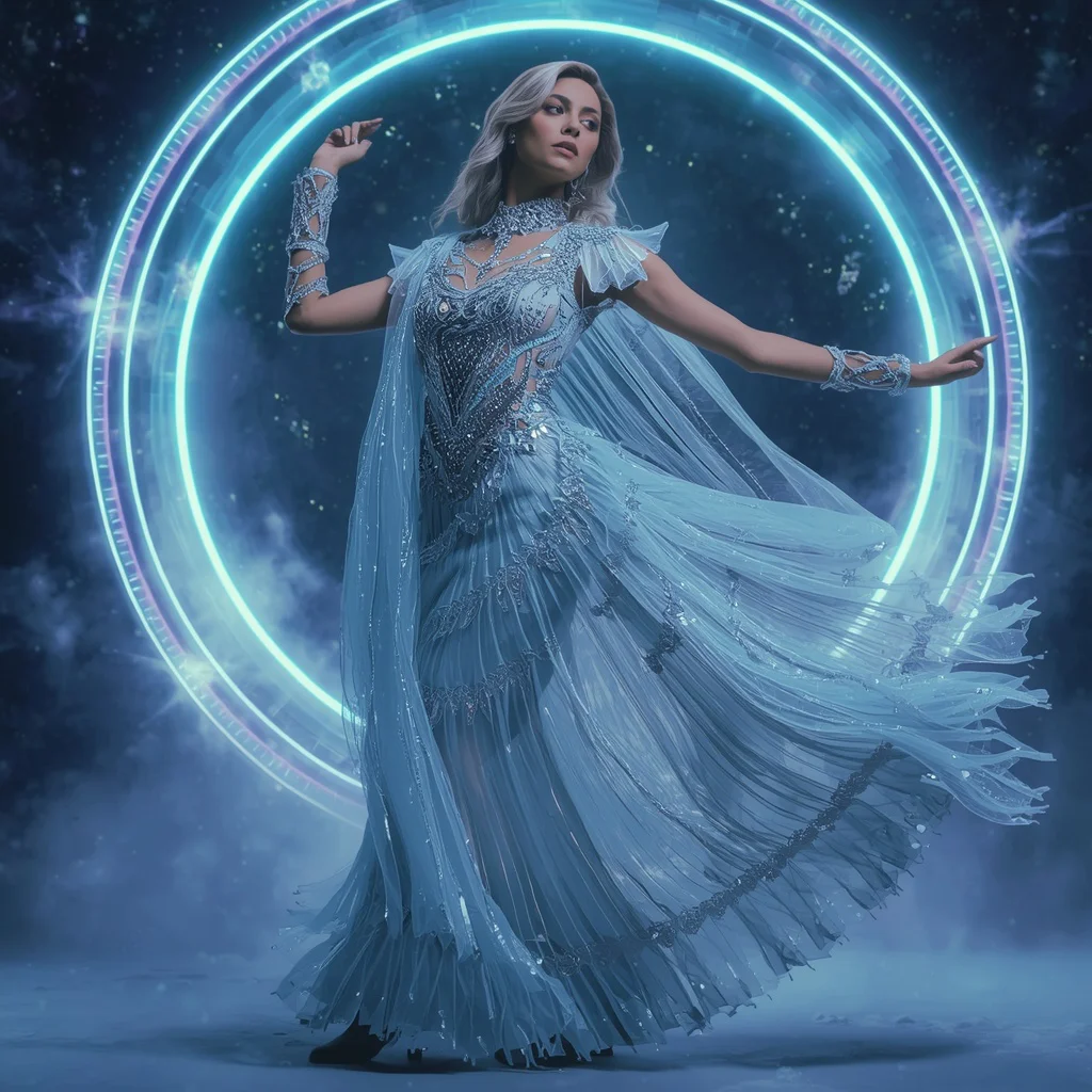 Frozen Crystal Aurora Infinity Armor Saree with Ring Storm Matrix Nexus Collapse Field Core System | trending saree prompt for girl instagram — AI image prompt