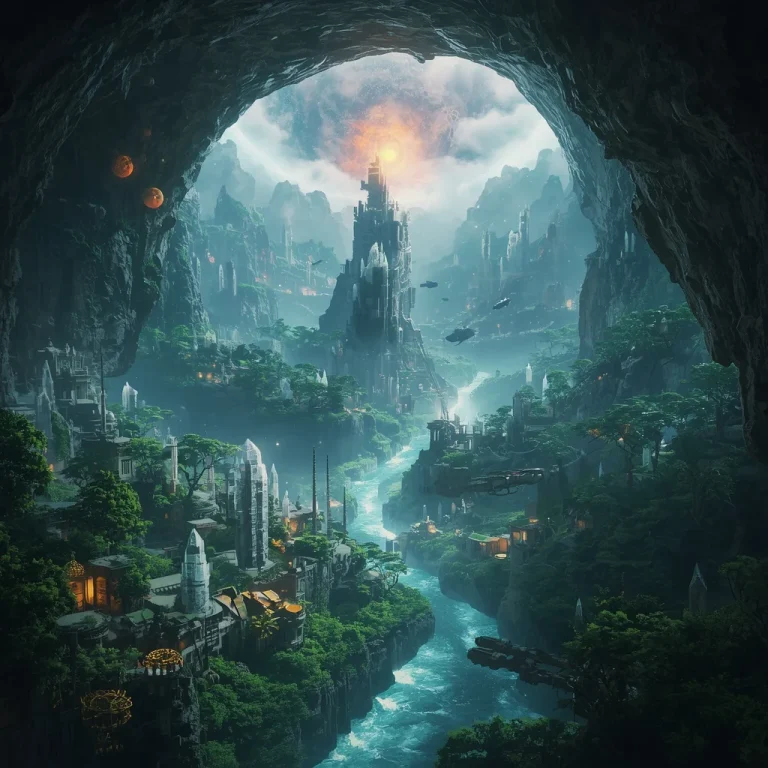 Hidden Crystal Jungle Inside Giant Cave Planet | chatgpt prompt for photo editing trending — AI image prompt